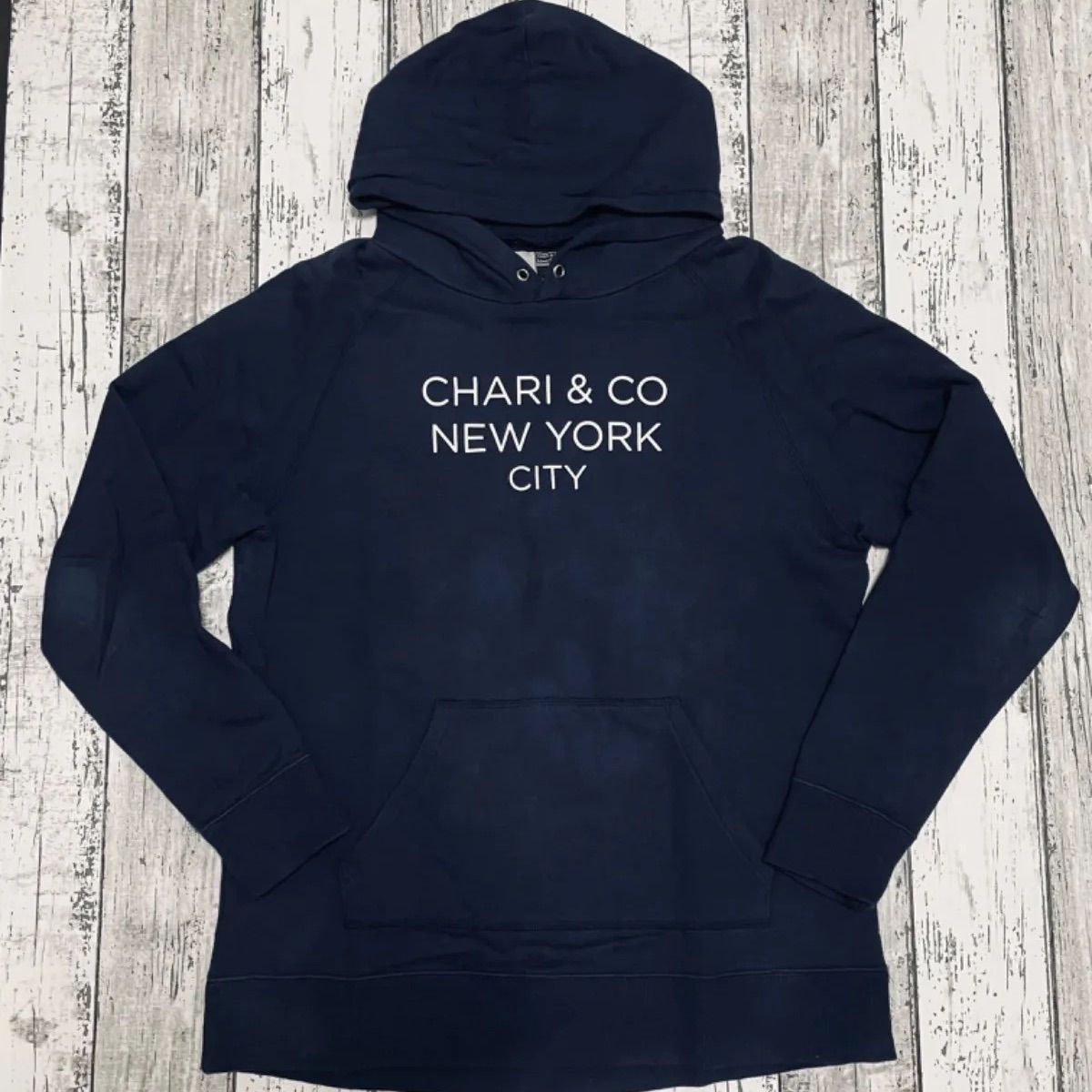 CHARI＆CO NYC TEXT LOGO HOODIE チャリアンドコー パーカー ネイビー チャリ&コー M スウェット トレーナー 長袖  トップス 秋服 - メルカリ