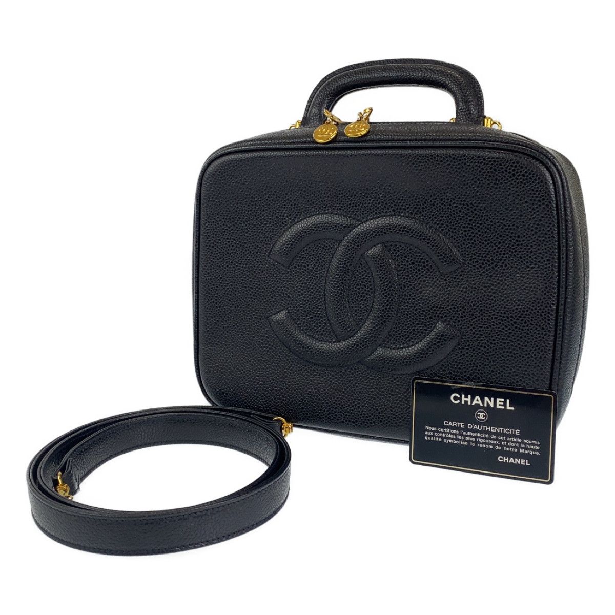 CHANEL シャネル ヴィンテージ ココマーク ブラック 黒 ゴールド金具 
