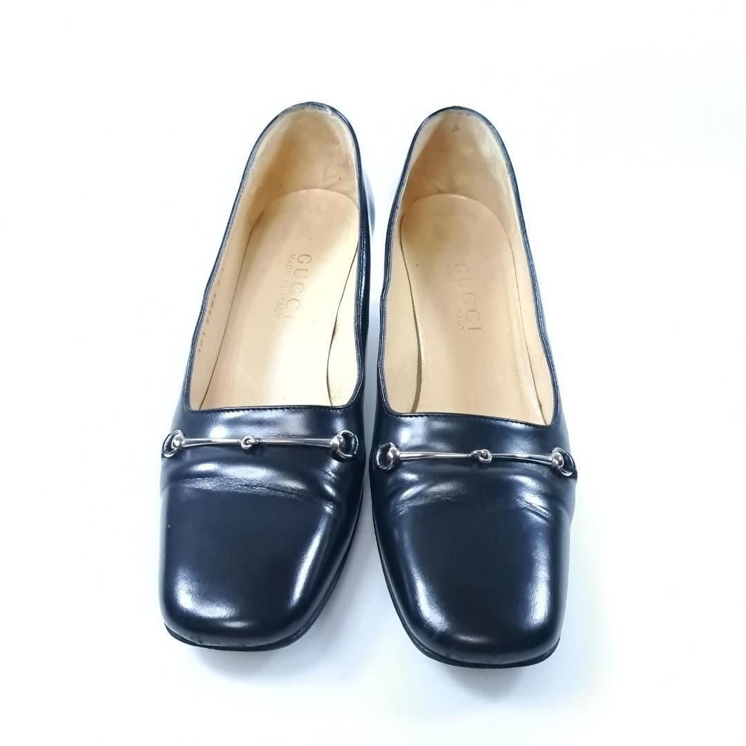 極美品』GUCCI パンプス ホースビット チャンキーヒール スクエア