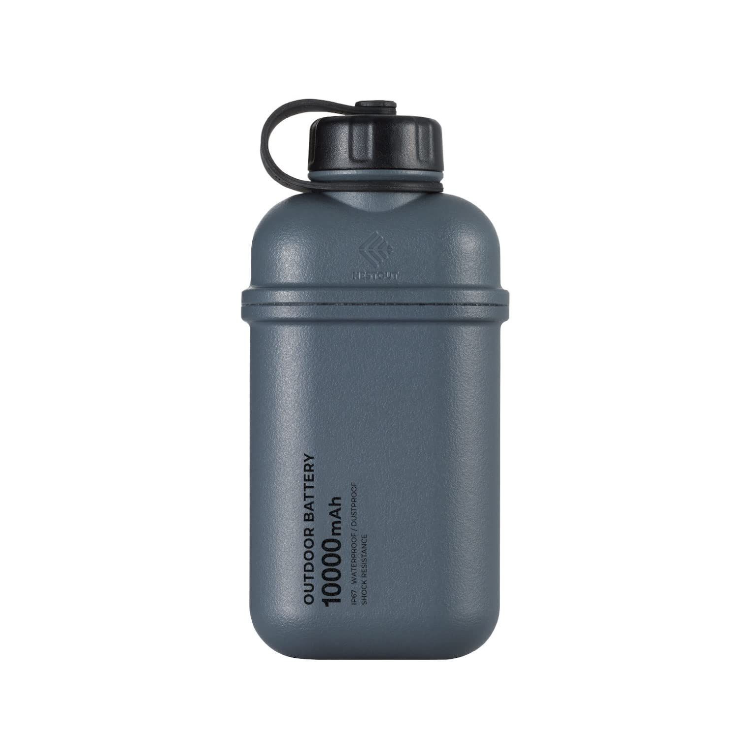 エレコム モバイルバッテリー 10000mAh 大容量 NESTOUT 防水 防塵 IP67 合計20W 急速充電 入力(USB-C×1) 出力(USB-C×1/USB-A×1) 耐衝撃 PSE認証 おまかせ充電対応 アウトド [グレー] [10000mAh]