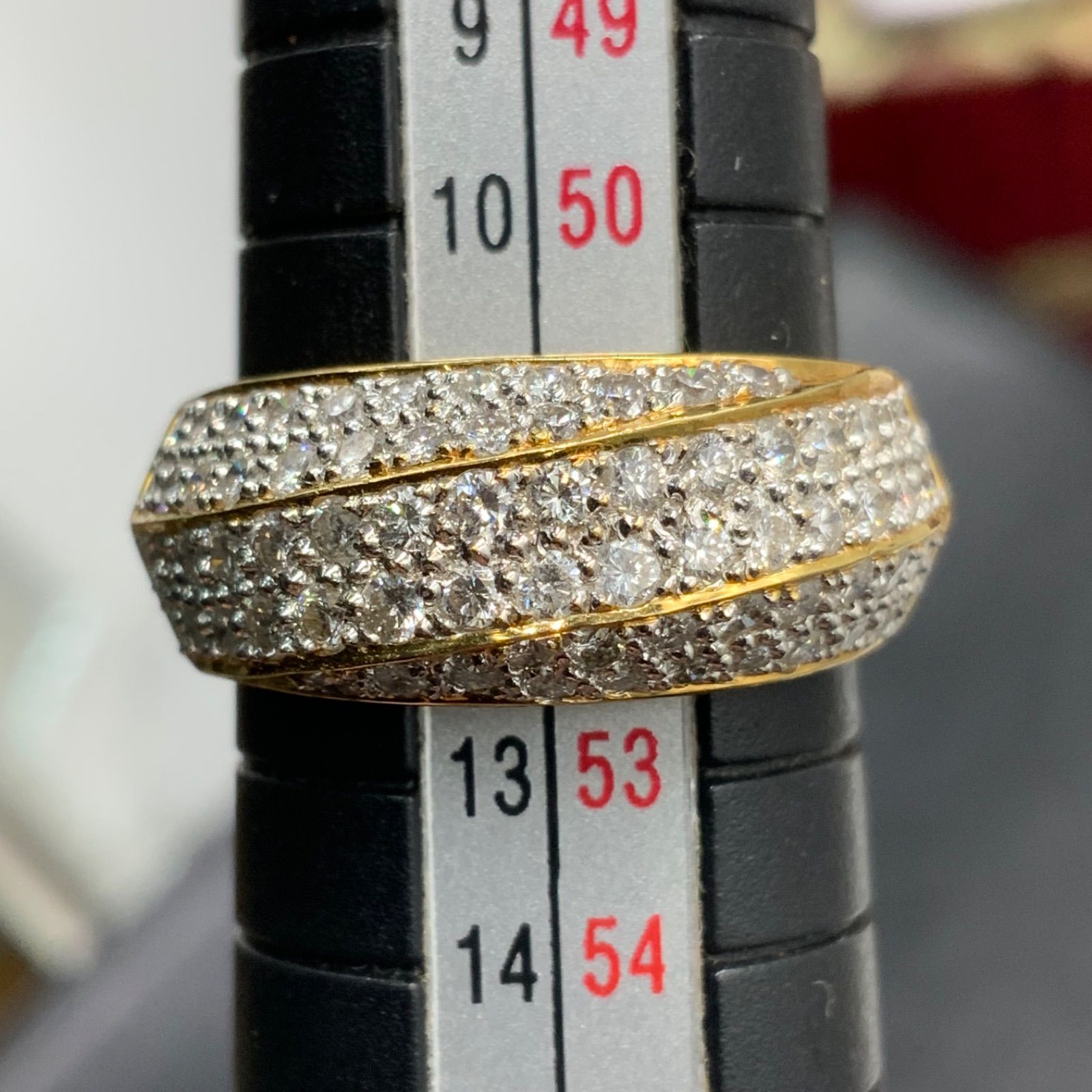 K18 ダイヤ デザインリング 1.02ct 8g 約11.5号