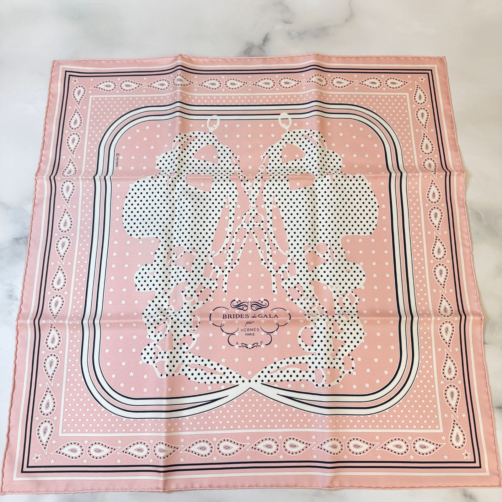 鑑定済み【 新品未使用 】エルメス カレ 90 《 ブリッド ドゥ ガラ