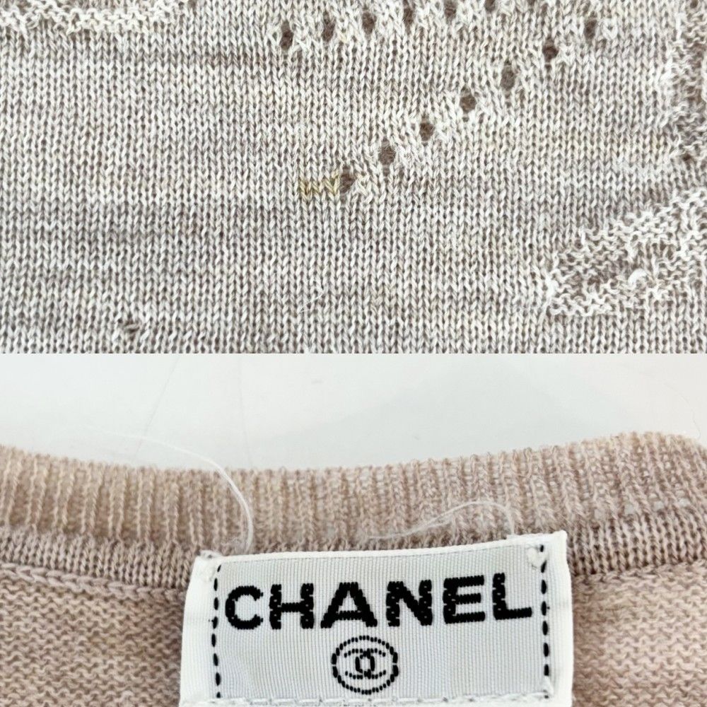 シャネル トップス レディース サマーニット 半袖 ココマーク ココ 服 トップス アパレル CHANEL 42 ピンクベージュ ウール 春  夏【中古品】 - メルカリ