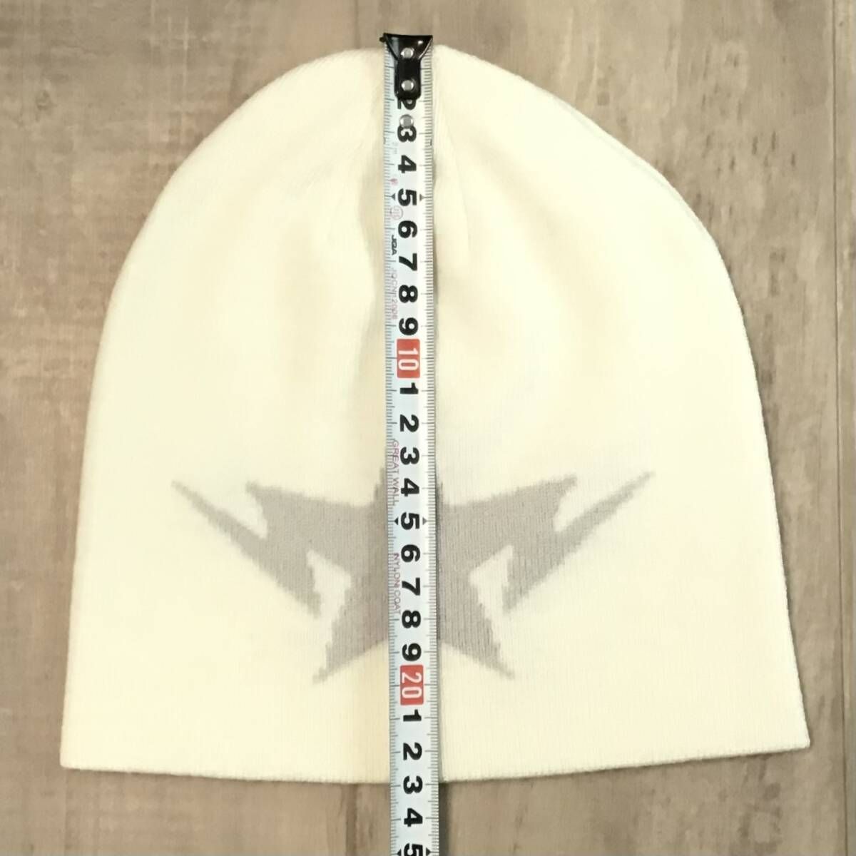 BAPE TWIN STA ニット帽 ビーニー White a bathing ape star