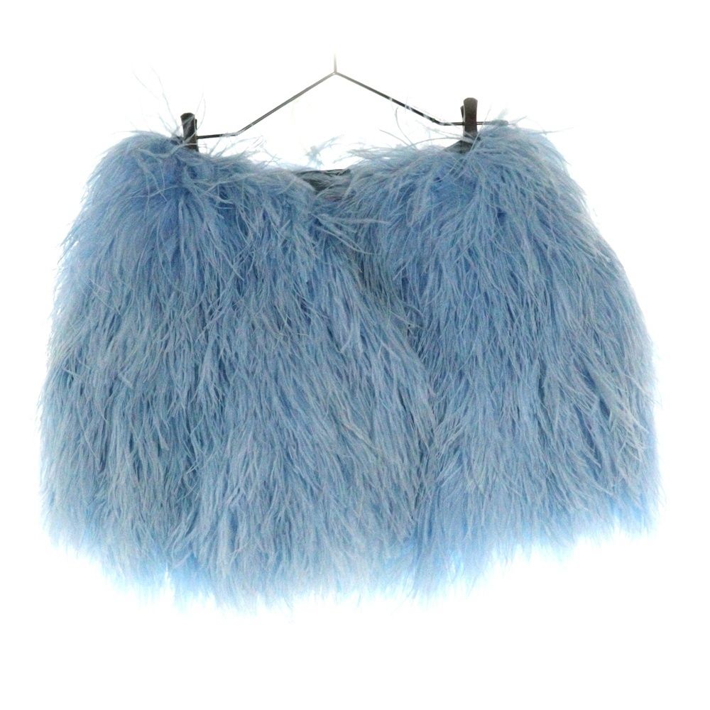 GUCCI グッチ ファーケープ ブルー 676166 Z8ASF レディース