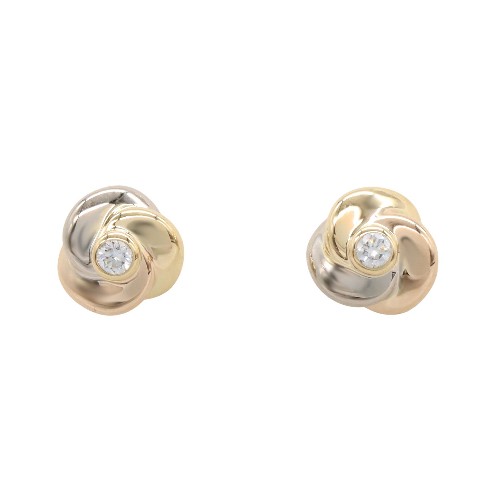 カルティエ CARTIER ピアス トリニティ ピアス 2PD K18 イエローゴールド K18WG ホワイトゴールド トリニティ ピアス 2PD レディース Used A