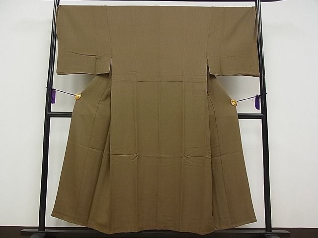 平和屋本店□極上 男性 銀座もとじ プラチナボーイ お召 色無地 立涌  