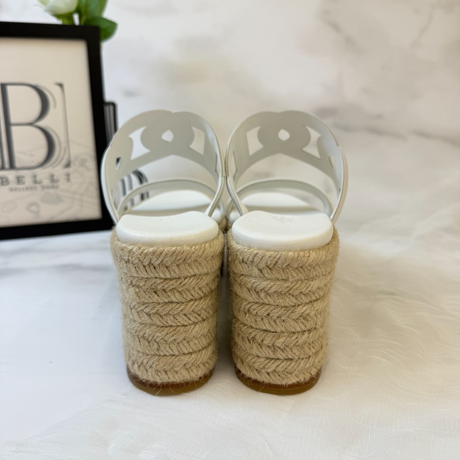 鑑定済み【 新品 】エルメス 《 イテア 》 37 ( 24cm程度 ) ホワイト