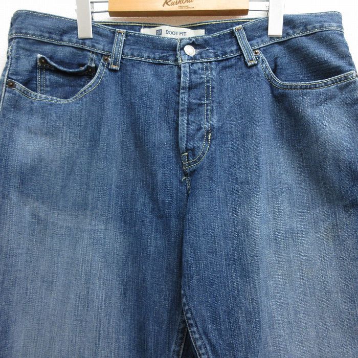 W36/古着 ギャップ GAP ジーンズ メンズ 00s ブーツカット コットン 紺