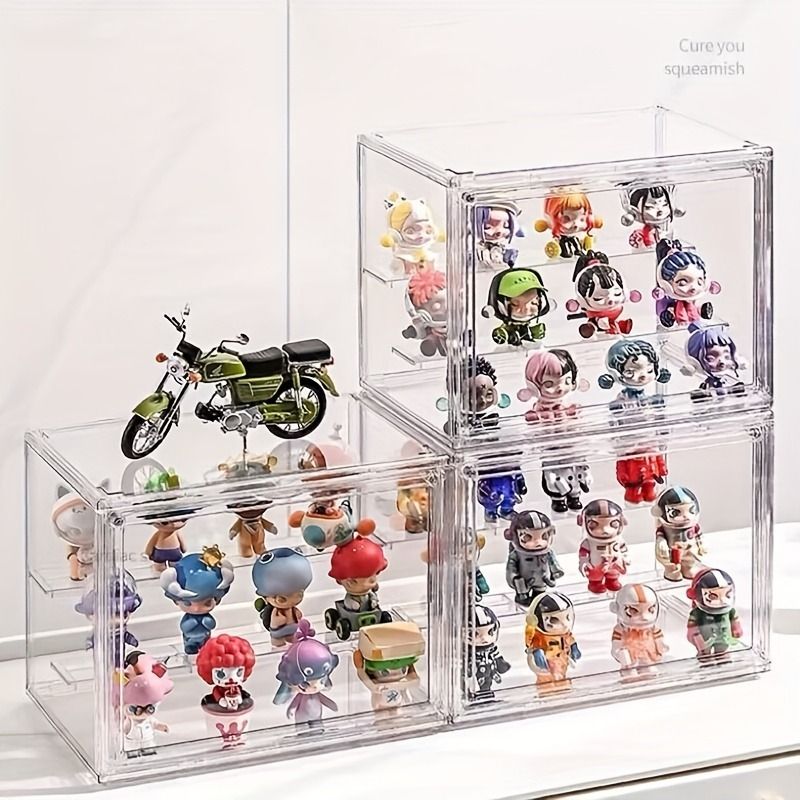4|6個 透明収納ボックス アクションフィギュア収納ボックス 整理ボックス アクリルディスプレイボックス 組み立てパーツ収納ディスプレイボックス クリスマス バレンタインデー イースター装飾