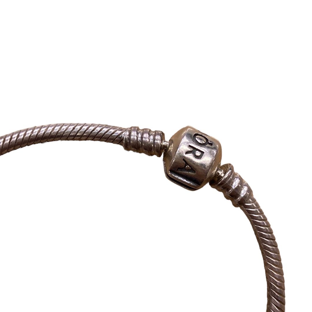 PANDORA ブレスレット バングル チャーム フラワー ピンク シルバー