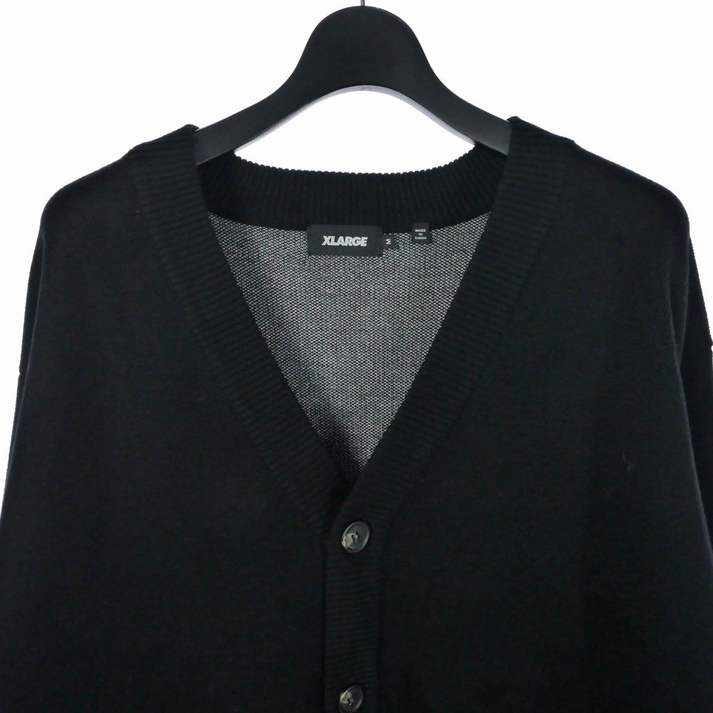 エクストララージ X-LARGE OG KNIT CARDIGAN ニット カーディガン バックグラフィック M 黒 ブラック  101243015006 - メルカリ