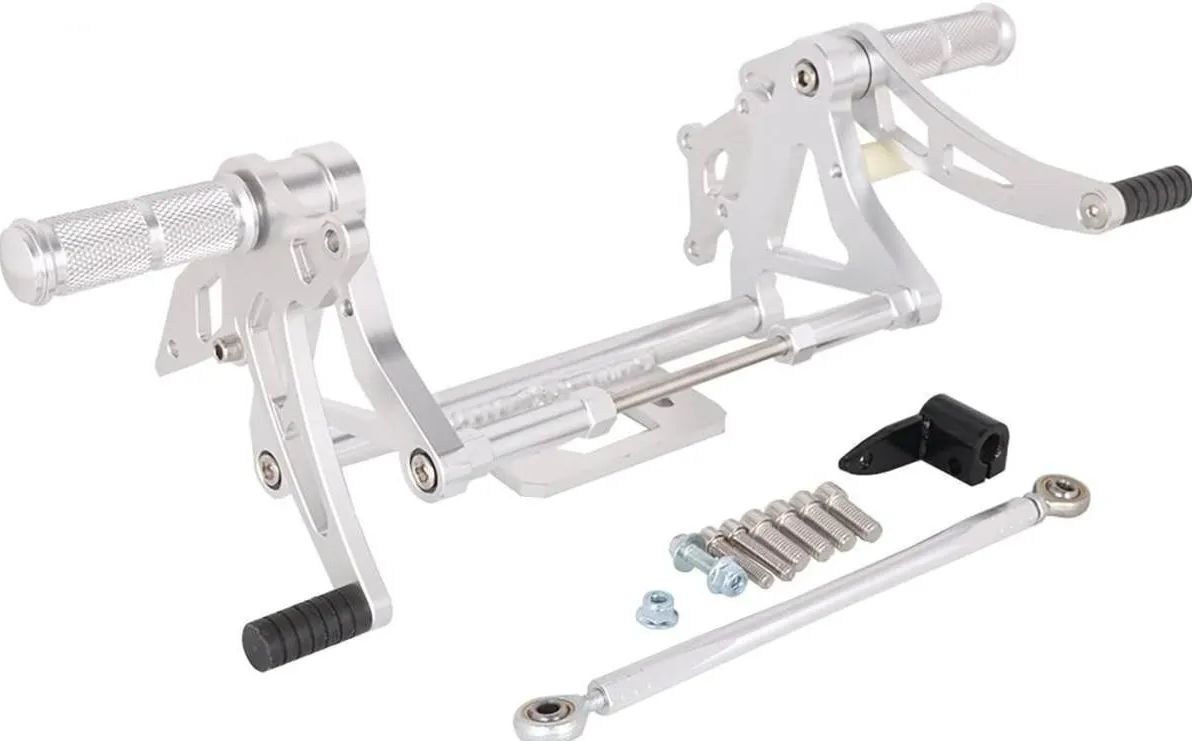 ホンダ モンキー Z50 用JIN YAO アルミ製バックステップキット シルバー ポジション調整 高強度 軽量 アルミ削り出し