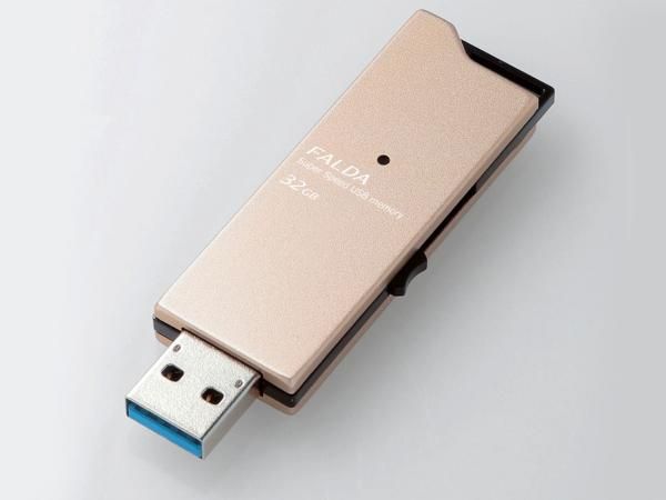 【新品・2営業日で発送】ELECOM エレコム 高速USB3.0メモリ(スライドタイプ) 32GB ゴールド MF-DAU3032GGD 1個