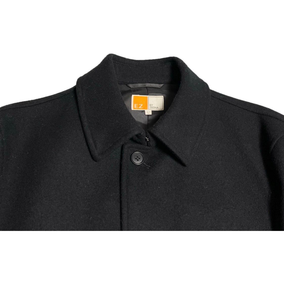 MADE IN JAPAN製 E.Z BY ZEGNA ウールステンカラーコート ブラック L