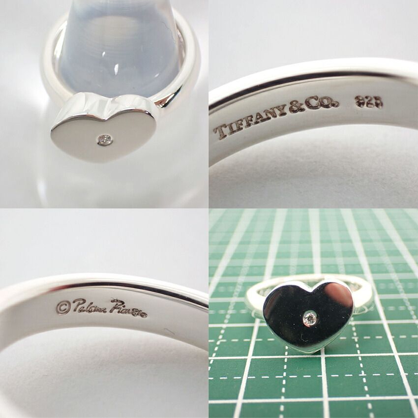 ティファニー　ハート　コンビ　リング　925 750 13号 Tiffany & Co ティファニー オープンハート リング 指輪