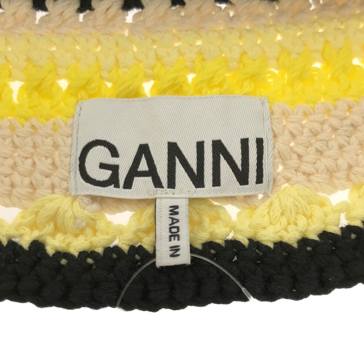 GANNI ガニー 23SS コットンクロッシェバケットハット ブラック 