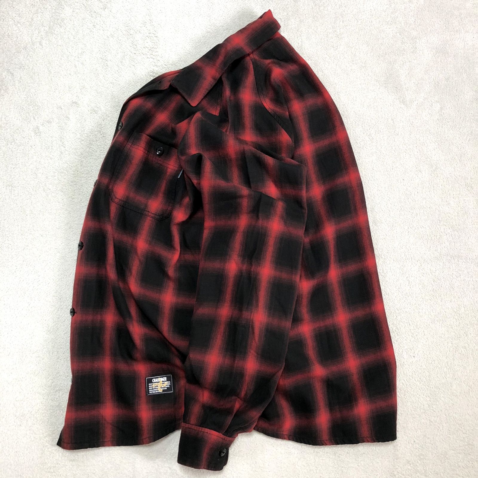 CHALLENGER CHECK WORK SHIRT チェック　シャツ　m CHALLENGER L/S CHECK WORK SHIRT ワークシャツ オープンカラー