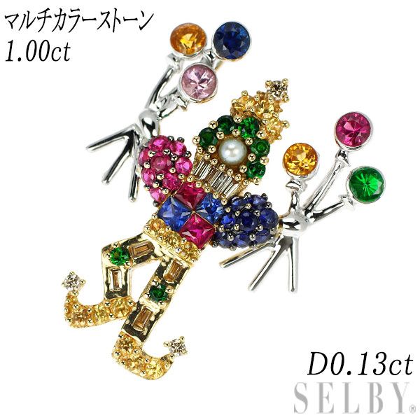 ☆未着用☆K18YG&ガーネット&ダイヤ&ルビー 亀モチーフ ペンダントトップ K18YG/WG ルビー サファイア ガーネット ダイヤモンド ベビー
