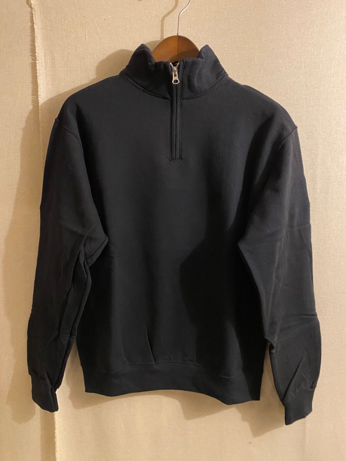新品未使用品　JERZEES ハーフジップスウェット ブラック　Sサイズ