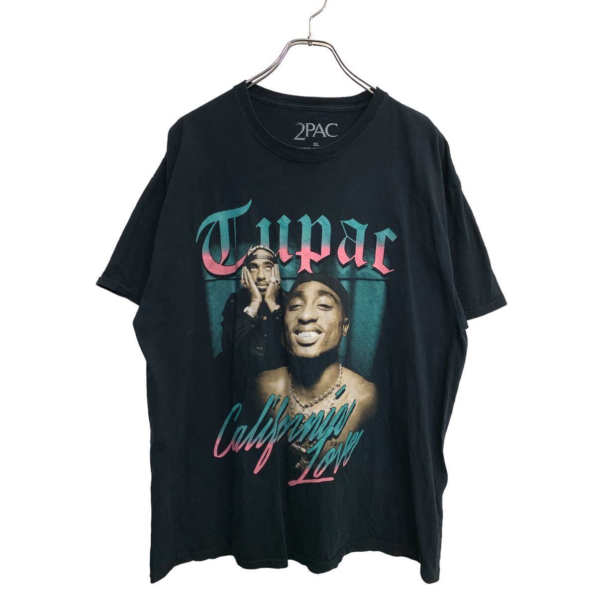 2PAC 半袖 プリント Tシャツ XLサイズ ツーパック ブラック コットン 古着卸 アメリカ仕入 t2408-3777