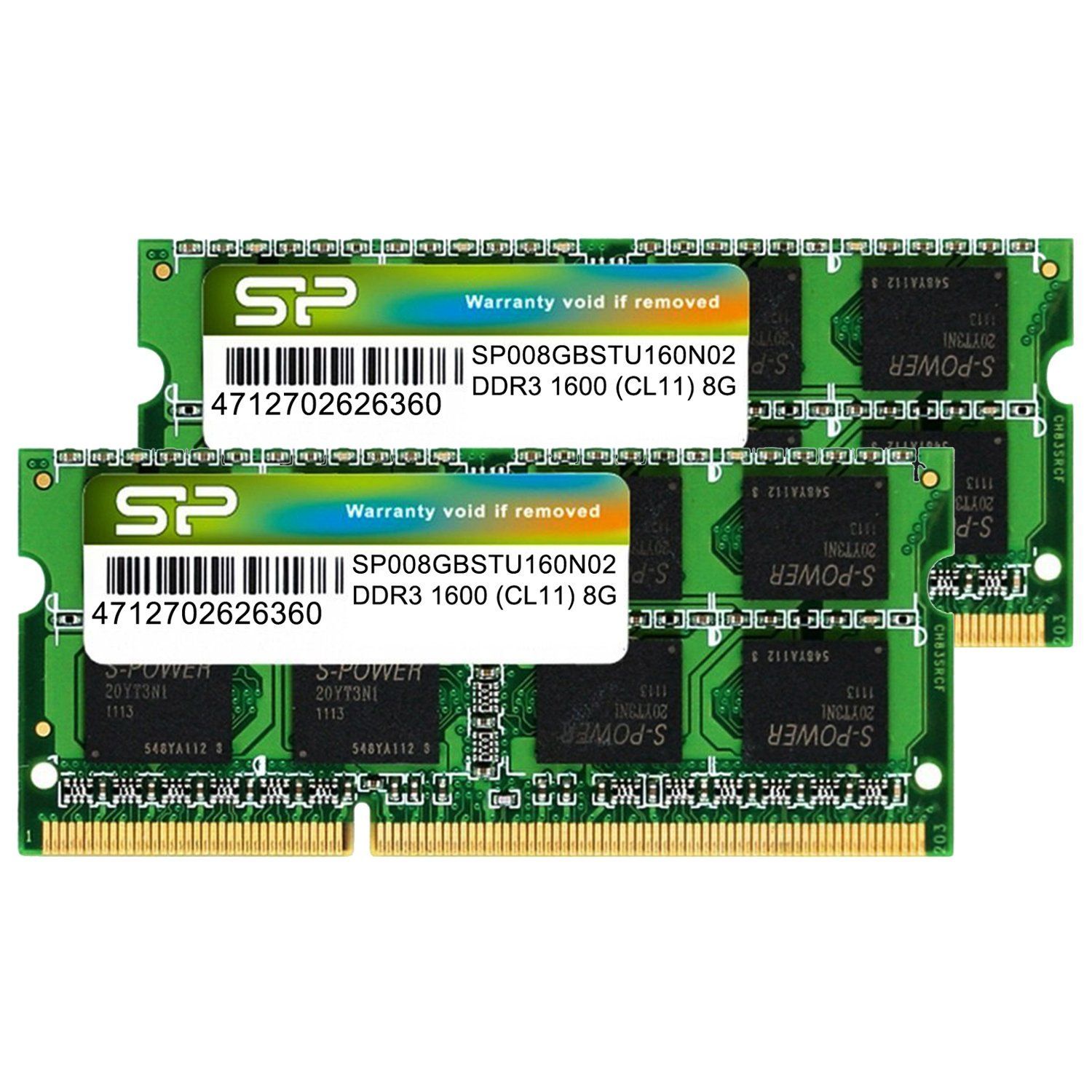 【人気商品】8GB×2枚 PC3-12800 1600 (16GB) DDR3 204Pin ノートPC用メモリ Mac シリコンパワー Power 対応 Silicon SP016GBSTU160N22 SP