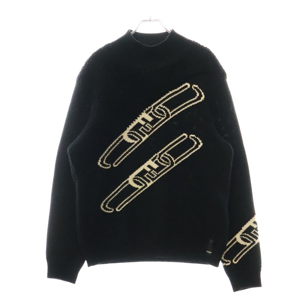 あや☆　フェンディ FENDI (フェンディ) フロントロゴ ボア ウール ニット セーター