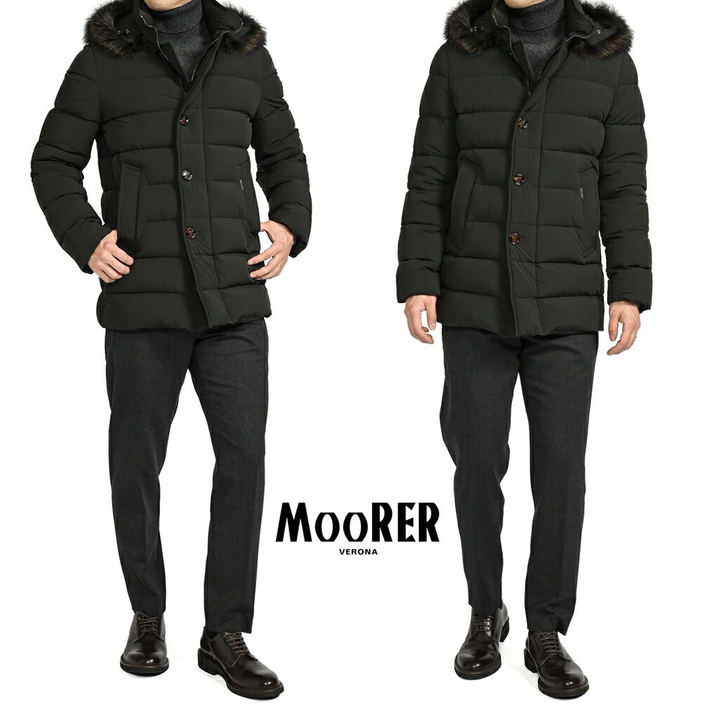 新品未使用】 MOORER MORESCO-KN ACQUA RESISTANT ダウンジャケット ファー付きフード ブルゾン アウター 撥水透湿性  ストレッチナイロン ダークグリーン 397804 - メルカリ