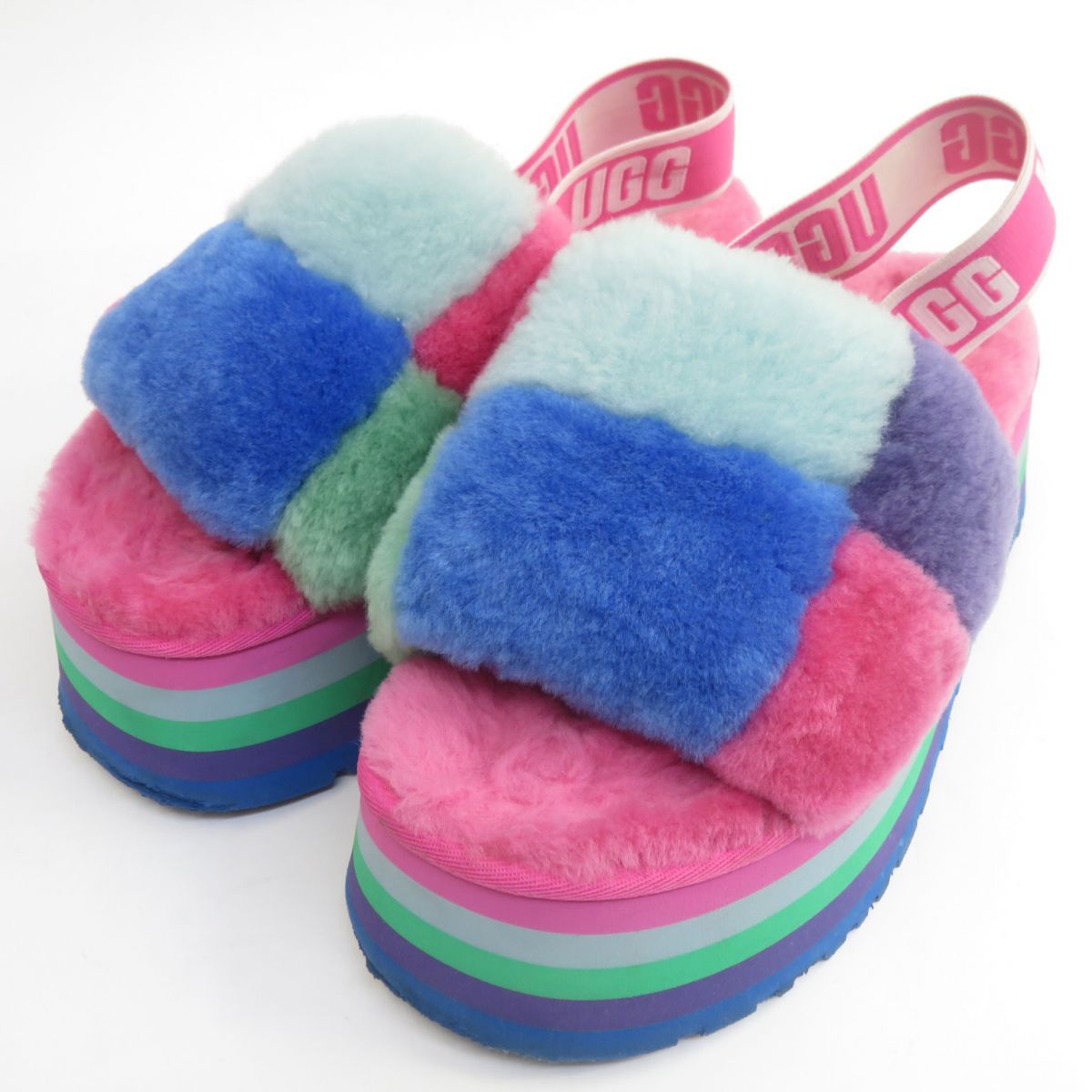 UGG アグ DISCO CHECKER SLIDE ディスコ チェッカー スライド サンダル 1113490 US7|24cm レディース 箱無