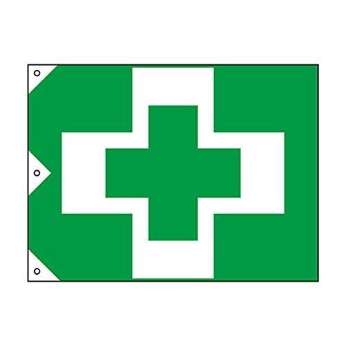 2営業日で発送 250010緑十字 安全衛生旗 1300×2100mm 布製8151492