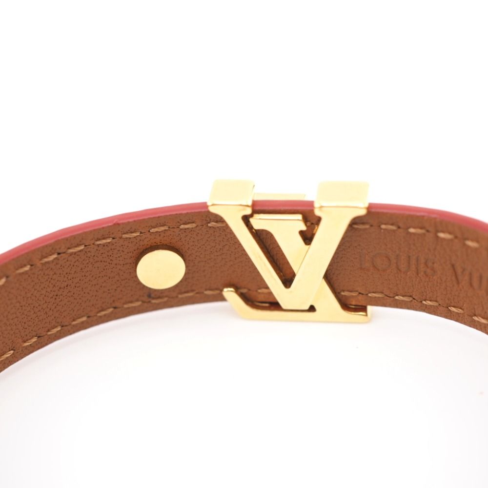 LOUIS VUITTON/ルイヴィトン ビトン M8106E LVロゴ #17 レザー ブレスレット レッド レディース ブランド