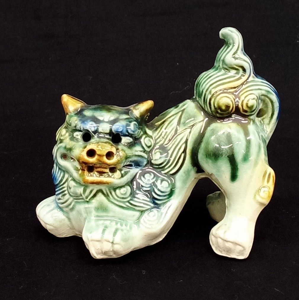 シーサー 陶器製 沖縄 置物 ミニ獅子 魔除け 縁起物 2体セット