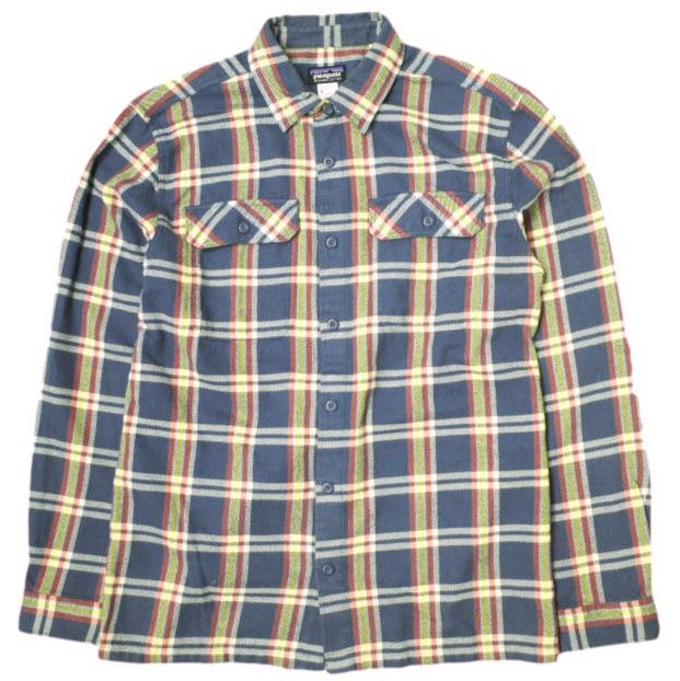 patagonia フランネルシャツ　M Patagonia 1999年 フランネルシャツ M ポルトガル製 ネイビー