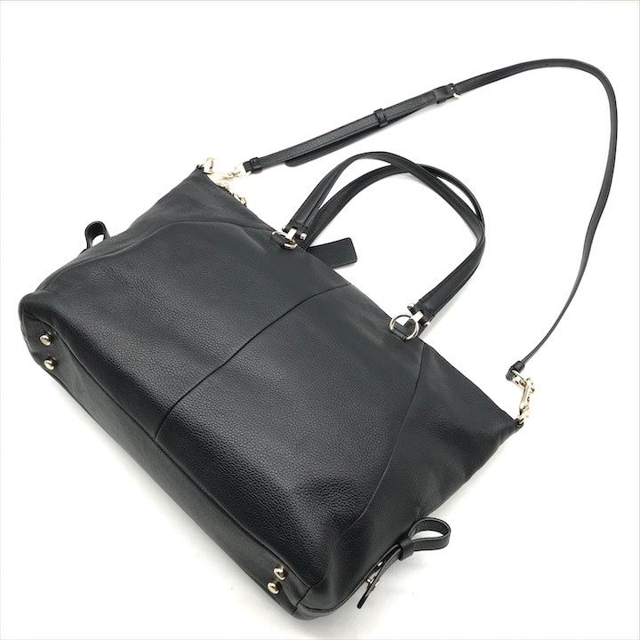 超美品 COACH コーチ 2WAY トート ショルダー バッグ ブラック k1920  