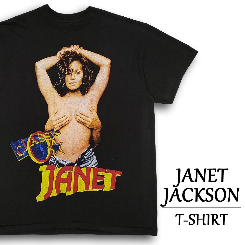 ジャネット・ジャクソン Tシャツ 半袖 アーティスト ブラック サイズ：メンズ L JANET JACKSON ミュージックTシャツ 大きいサイズ 【新品】