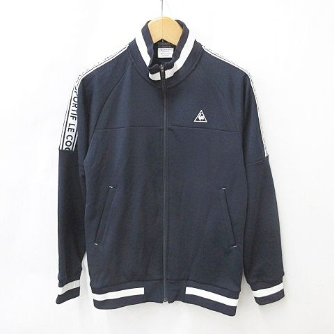 ルコックスポルティフ le coq sportif ジャケット ゴルフ 長袖 ジップアップ ロゴ ジャージ 厚手 紺 白 ネイビー ホワイト L