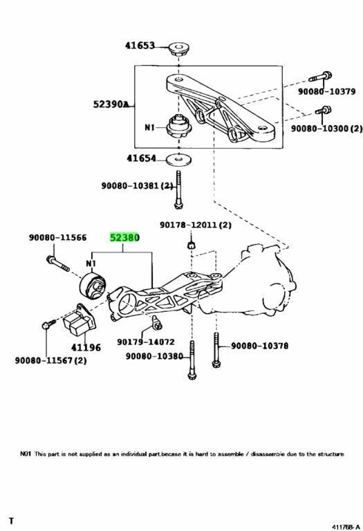 トヨタ シエナ リヤディファレンシャル サポートASSY NO.1 Rear