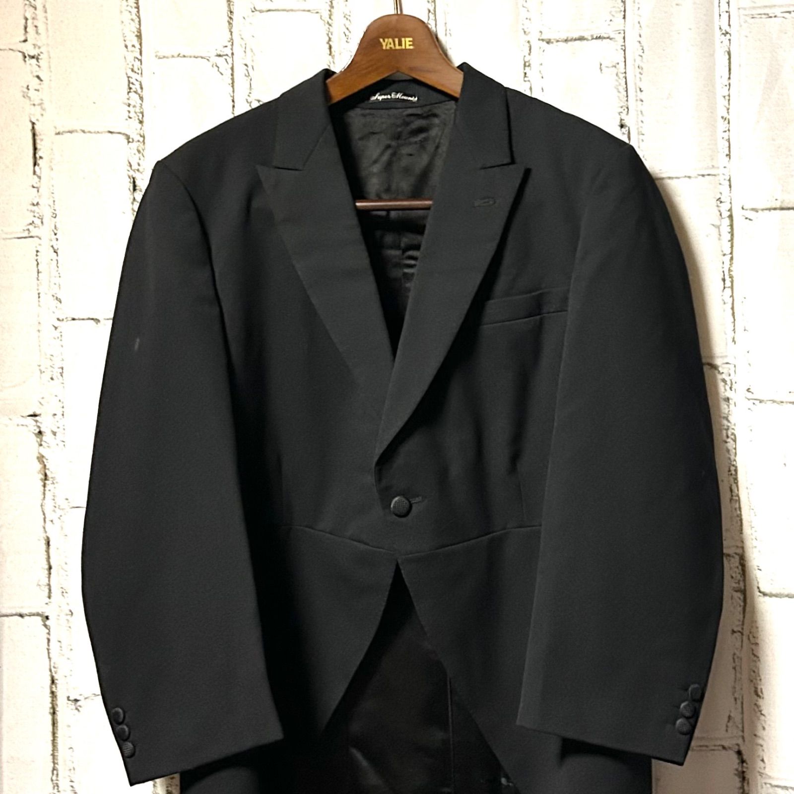 モーニングスーツ 燕尾服  テーラードジャケット& ベスト 一流 新品 未使用品 モーニングコート 燕尾服 テーラードジャケット 黒 ブラック Lサイズ