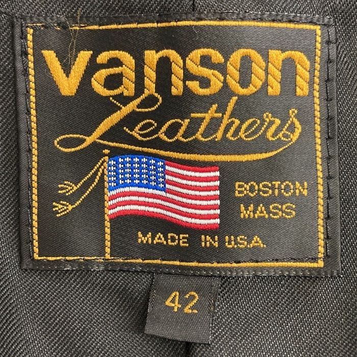 ☆VANSON バンソン TJV USA製 胸ワッペン レザー チーム