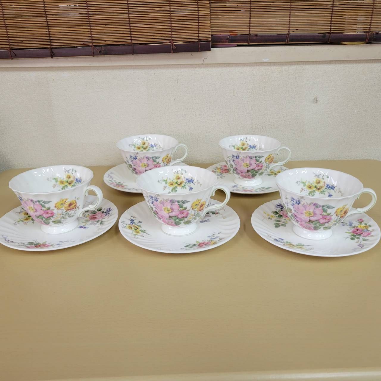 ロイヤルドルトン アルカディア カップ＆ソーサー 食器 花柄 5客セット