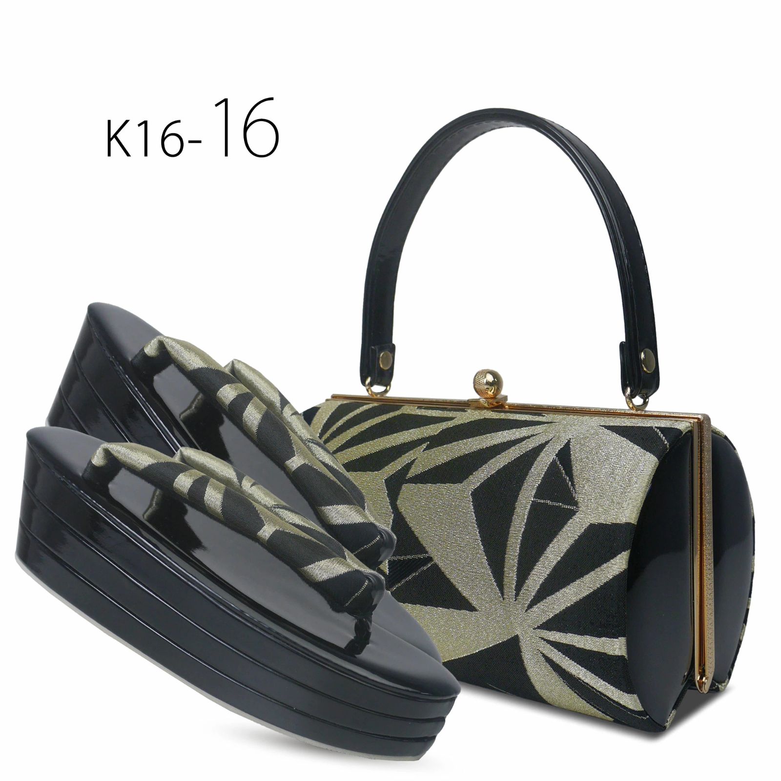 和装 草履バッグセット 帯地 桜 黒×金 3枚芯 フリーサイズ k16-15 和装 草履バッグセット 帯地 桜 黒×金 3枚芯 フリーサイズ k16-15