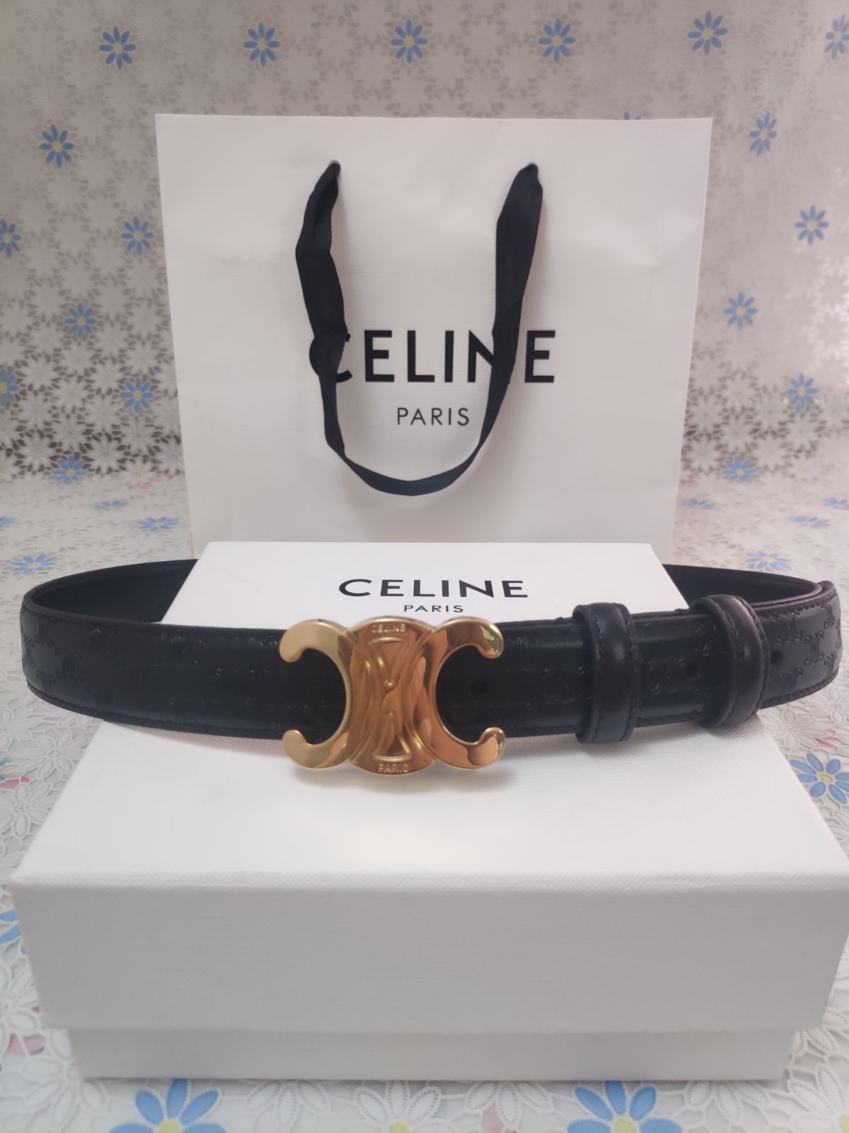 超人気✨Celine/セリーヌ ベルト トリオンフ 金色金具 レザー