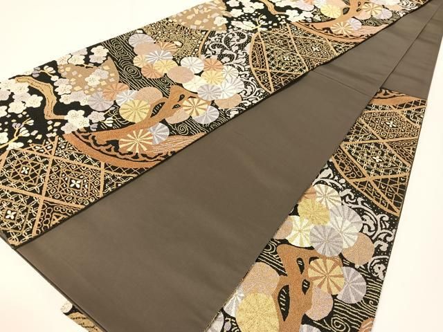 平和屋着物●最 中国三大刺繍 総相良刺繍 二百万粒 総詰め 袋帯 流水吉祥傘花文 金糸 正絹 CAAY0115vp