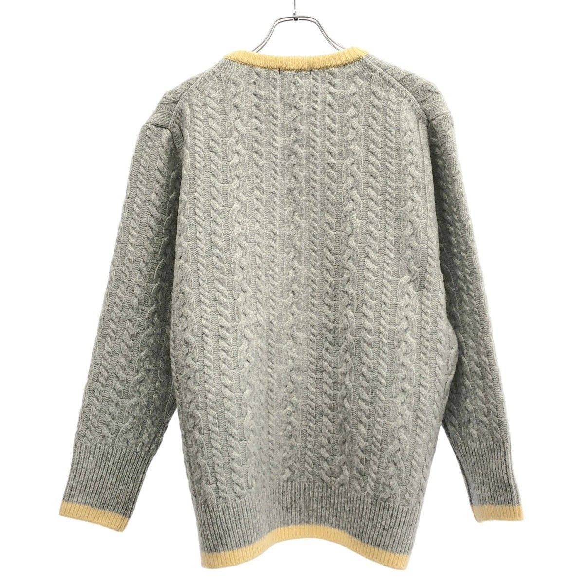美品【ヨリ】ファンシーへムケーブルカーデ ニット　カーディガン グレー 美品【ヨリ】ファンシーへムケーブルカーデ ニットカーディガン グレー