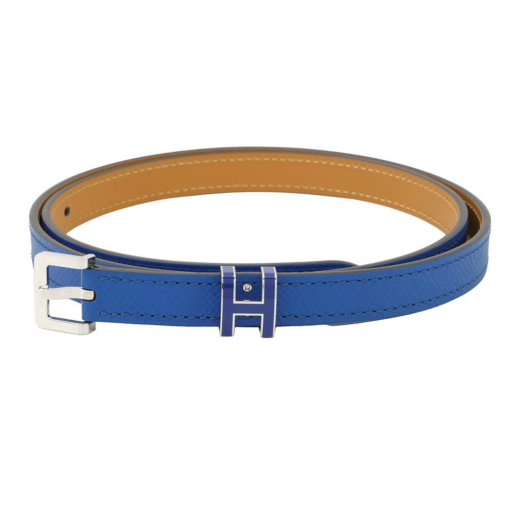 エルメス べルト ポップH ブルーフランス|シルバー金具 エプソン Z刻印 サイズ80 HERMES