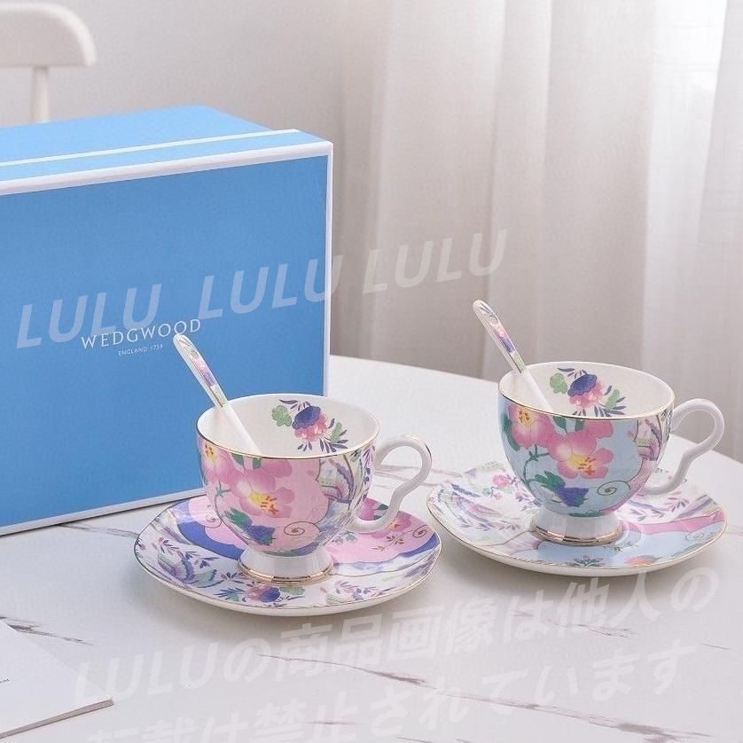 ウェッジウッド WEDGWOOD へリア カップ-ソーサー-スプーン wan116