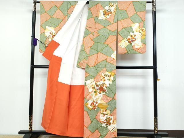 平和屋着物●色留訪問着　駒刺＆#32353；　吉祥文　金彩　仮絵羽　正絹　逸品　未使用　AAAY7915ph 平和屋着物○色留訪問着 駒刺繡 吉祥文 金彩 仮絵羽