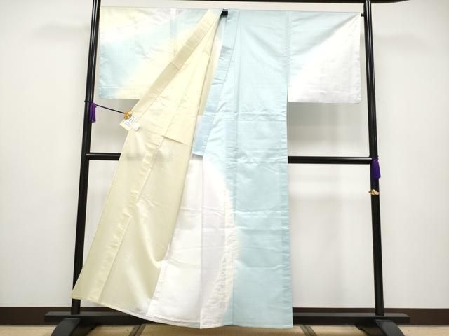 平和屋本店□希少 男性 夏物 十日町 名門青柳 櫛引織 赤城紬 草木染  