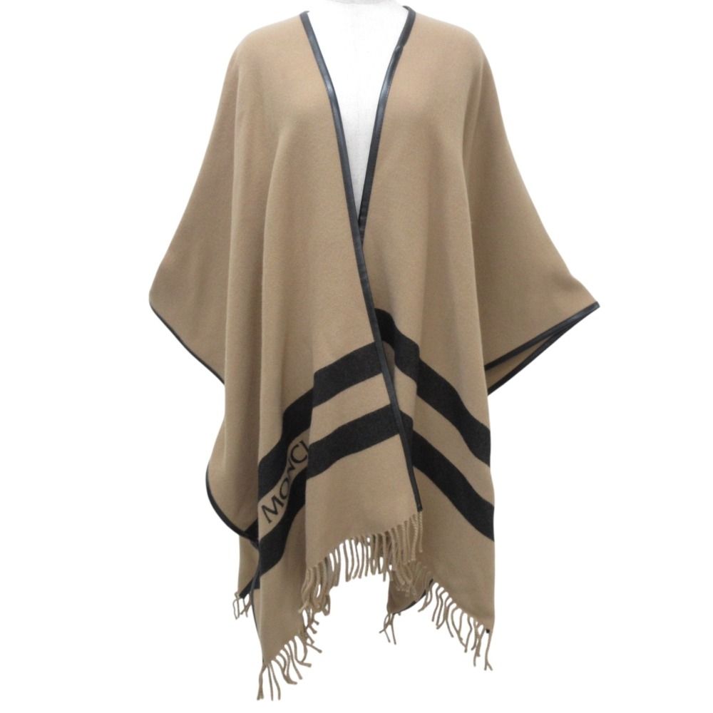 【未使用タグ付き】MONCLER MANTELLA ウールケープ ポンチョ ロゴ 未使用 21AW MONCLER モンクレール MANTELLA ロゴ ライン ウール