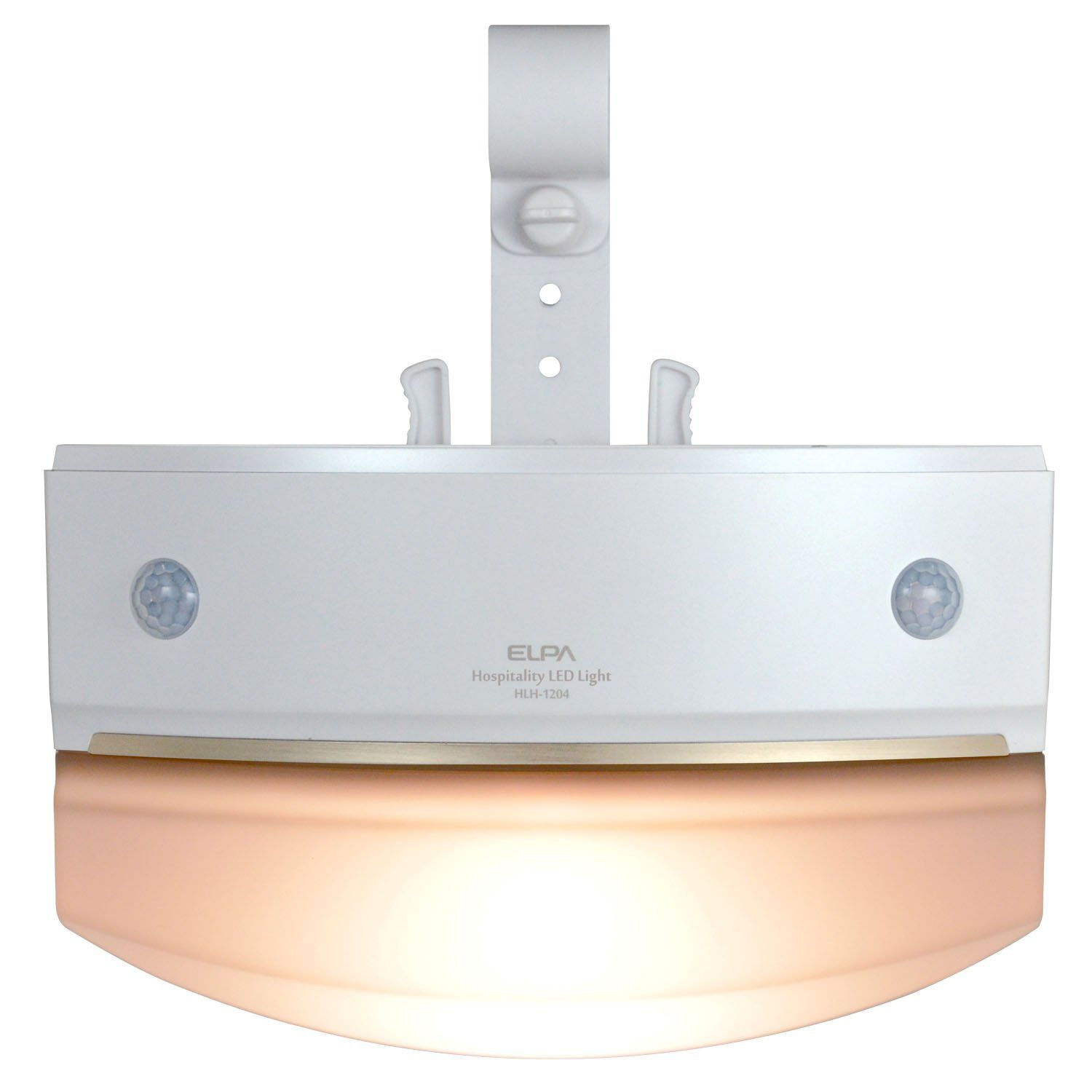 新生活応援SALEパールホワイト_単品 ELPA センサーライト もてなしのあかり 乾電池式 階段・手すりに 転倒防止策に 電球色LED HLH-1204(PW)